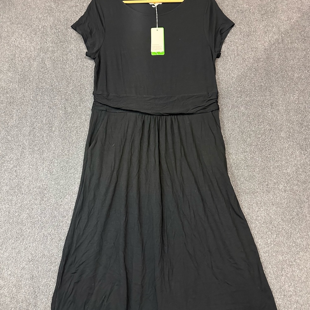 Boden Amelie Jersey T Shirt Dress Women’s 12 Large Black NWT Summer